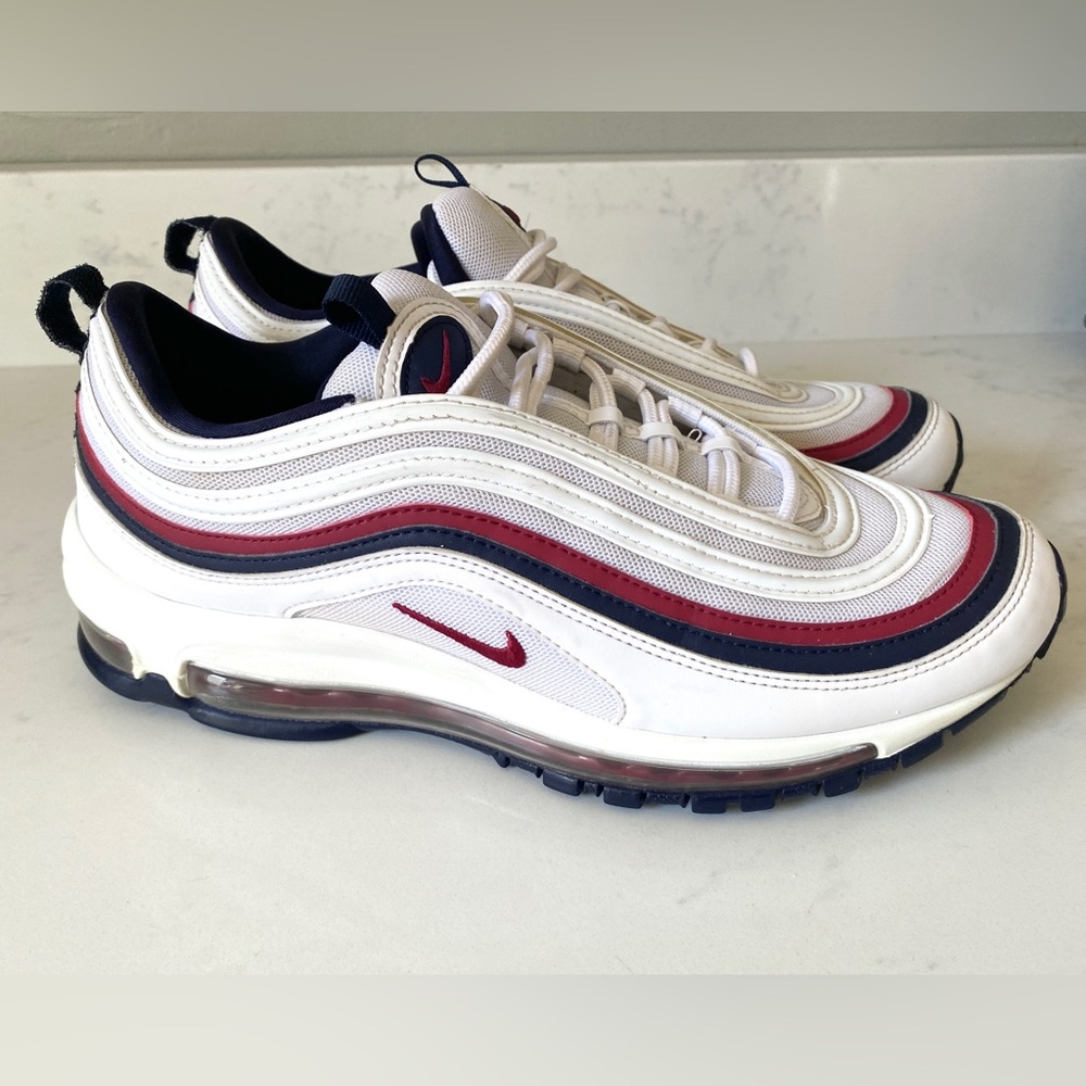 Nike Air Max 97 White Navy Red Retro Running Shoes